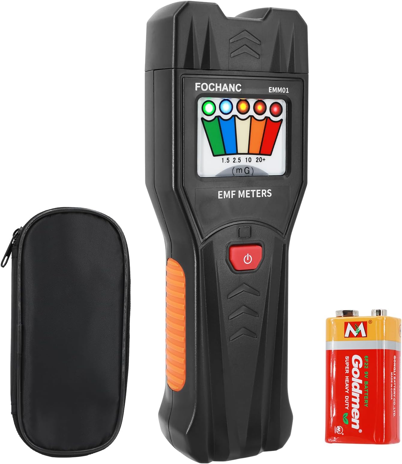 EMF Meter with 5 LED Magnetic Field Detector，Improved Ghost Hunting Equipment Kit, EMF Detector for Home, Office & Outdoor Inspections,Battery Included