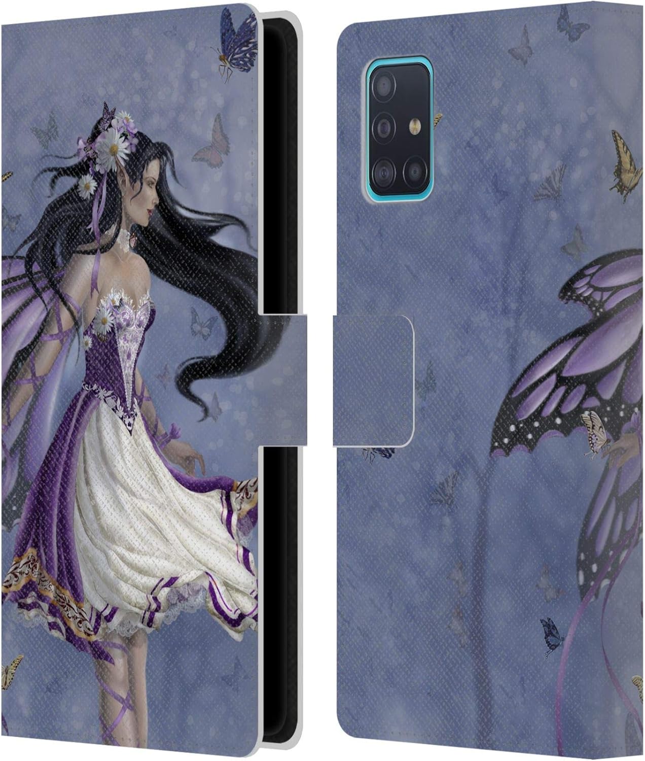 Head Case Designs Officially Licensed Nene Thomas Violet Melody Ballerina Fairy Winter Has Begun Leather Wallet Case Compatible with Samsung Galaxy A51 (2019)
