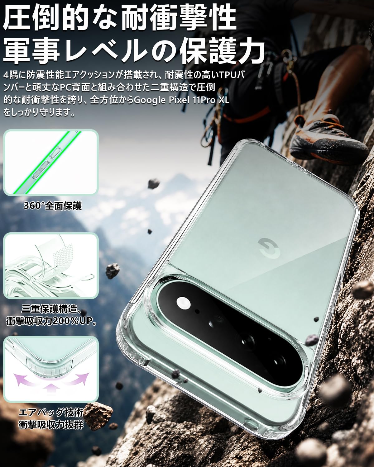 Amazon.co.jp: Google Pixel 11 Pro XL 用 ケース クリア 黄変防止 米