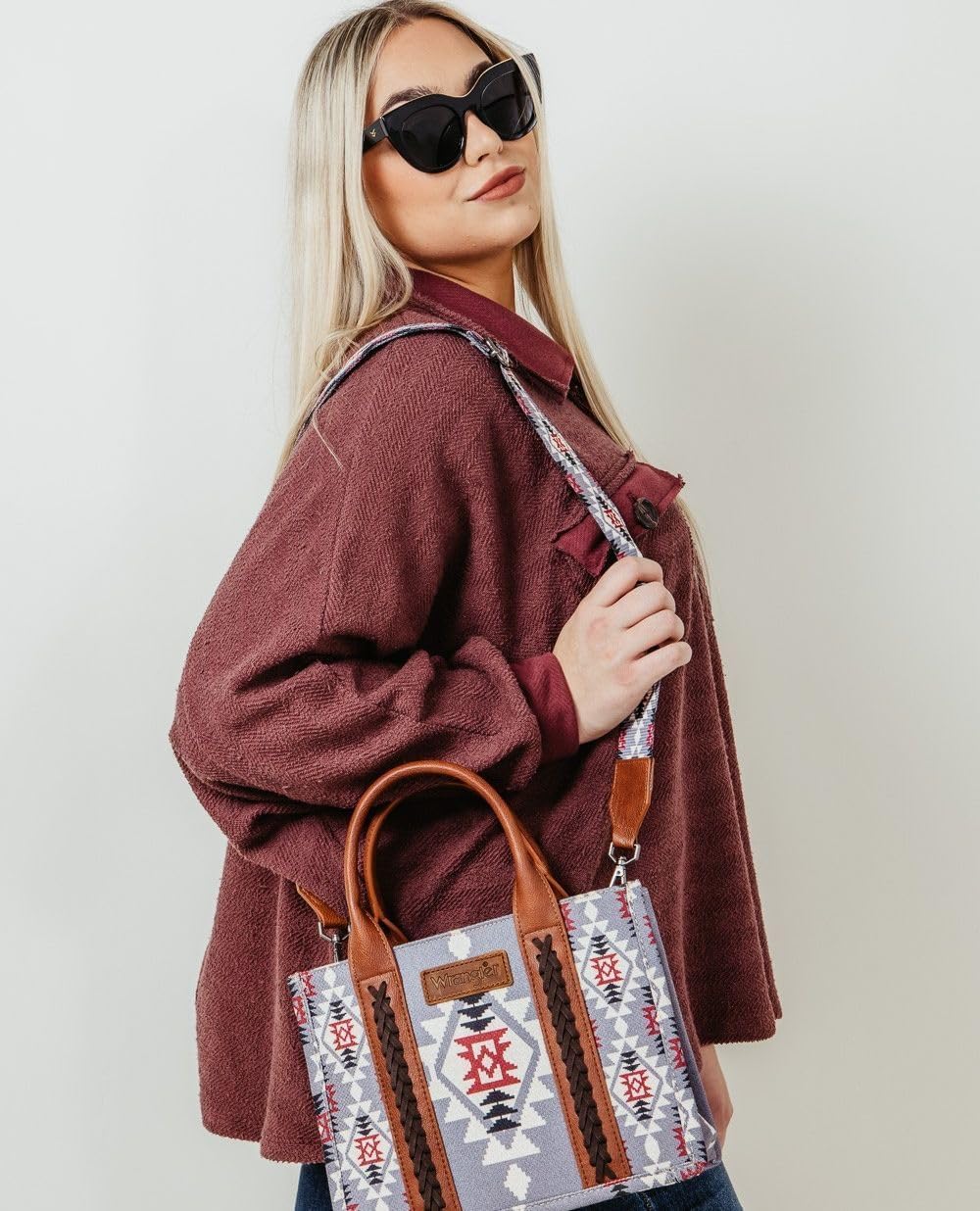 Wrangler Aztec Tote Bag for Women Boho Shoulder Purses and Handbags - Image 2