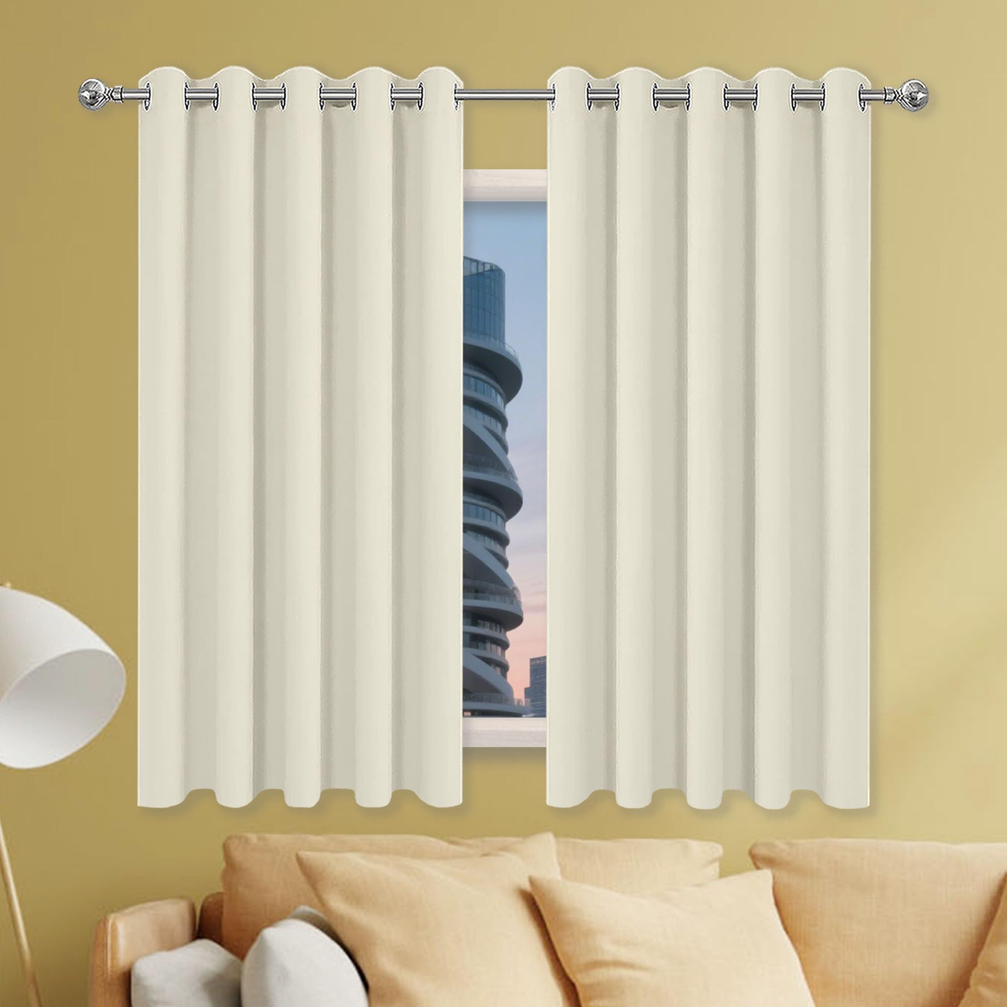 Contre le froid Rideau Isolant Thermique Beige 153x212 pour Salon et Chambre