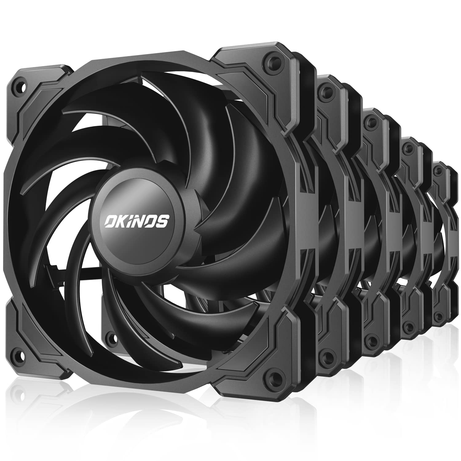 Okinos A12 PWM Fans, Case Fans 5 Packs, 120mm Fan, High Performance
