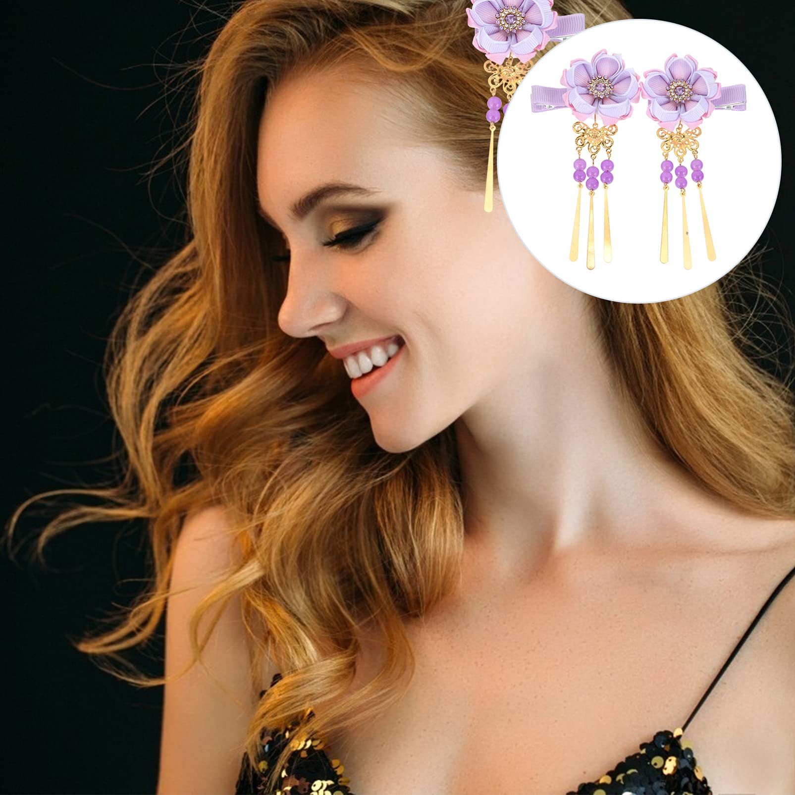 Amazon.com : Lurrose 1 Pair Japanese Style Hair Clips Flower Hair