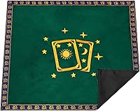 Vista 7 de Patrón de tarjeta estrellas luna bordado tela de terciopelo parte trasera partícula inferior con bolsa de cartas de tarot..