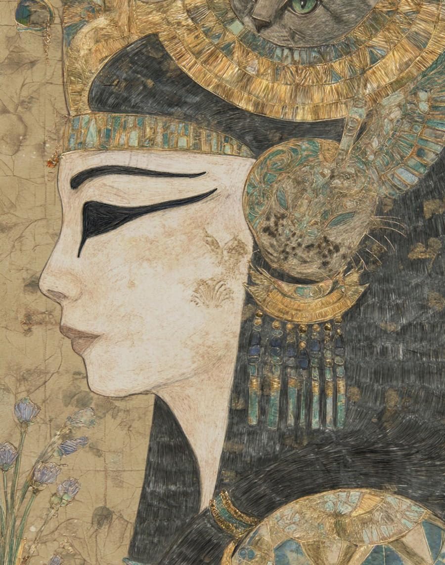 WANGWANGMIAO Paint by Numbers for Adults,40x50 cm Egyptian Beauty Acrylic Oil Painting by Numbers for Beginner Paints Kit with 3 Brushes Paint by Numbers Canvas Kits for Gift，with Frame