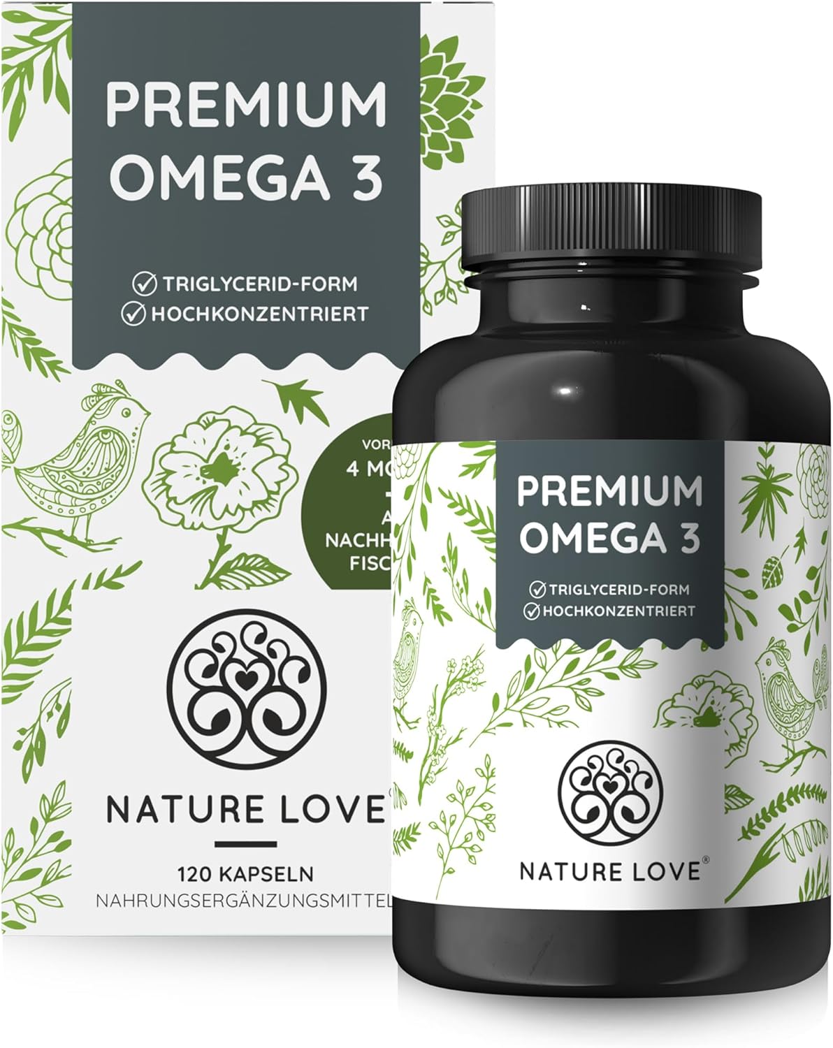 Omega 3120 Kapseln 1000mg Fischöl pro Kapsel mit 80 Omega 3 Anteil