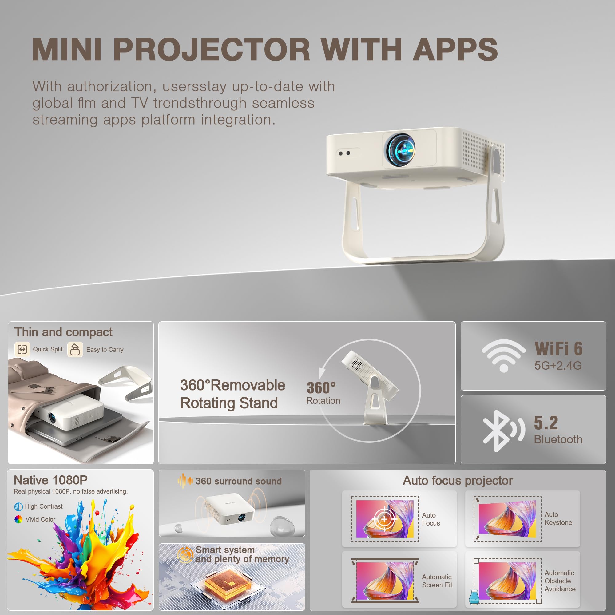 XuanPad Mini Projector - 4K Streaming & WiFi -5 XuanPad Mini Projector - 4K Streaming & WiFi -5