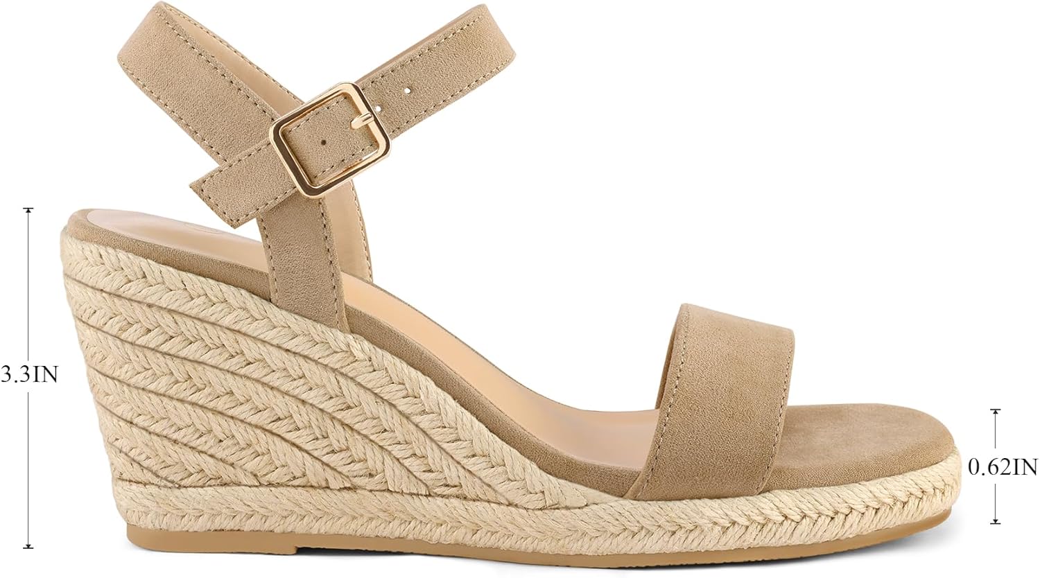 mysoft Women's Platform Espadrille Wedge Sandals Square Open Toe Ankle Strap Buckle Casual Summer Dressy Sandals - Image 3