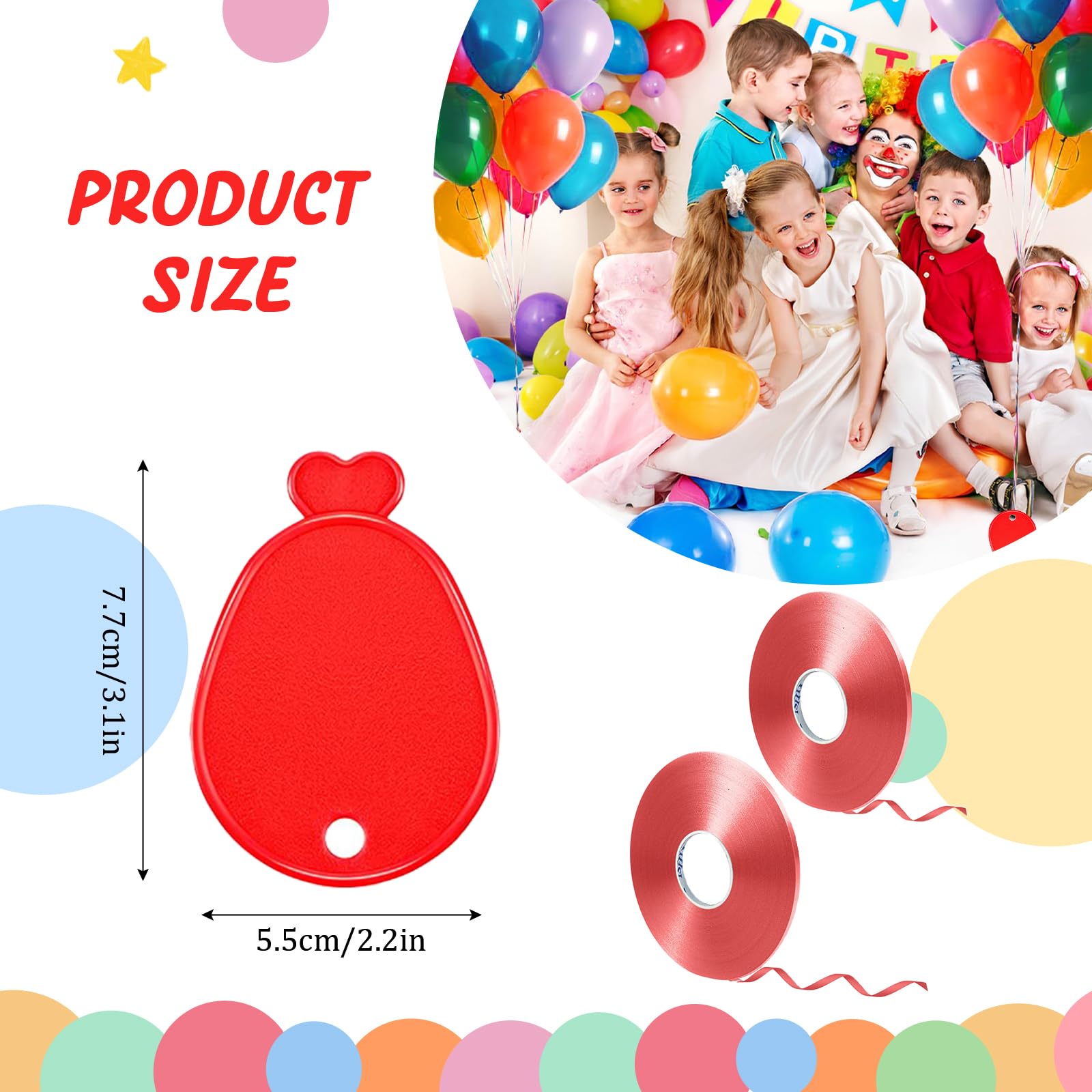 36 Pack Helium Balloon Weights, Red Plastic Party Accessories, Perfect for Securing Balloons at Birthdays Weddings, New Year - Image 2