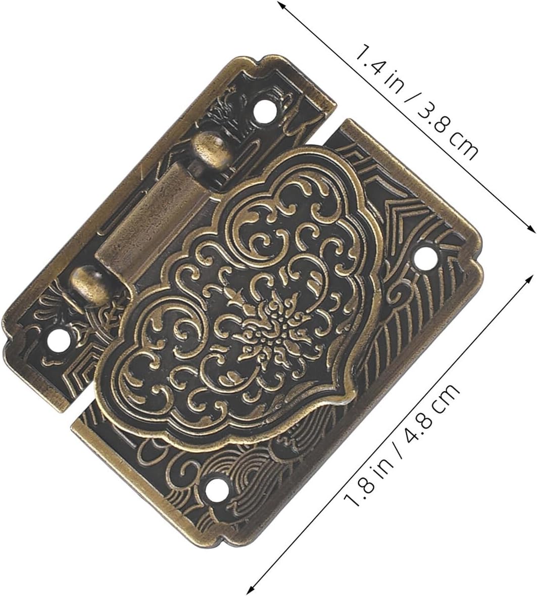6pcs Vintage Metal Latch Hasps Small Box Locks Retro Jewelry Box Hardware for Wooden Cabinet Door and Home Decoration