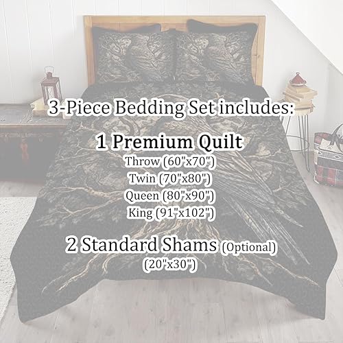 Miniatura 5 de Juego de edredón de cuervo vikingo - Juego de cama con diseño de cuervo de la vida vikingo, diseño de cuervo vikingo, juego de ropa de cama de