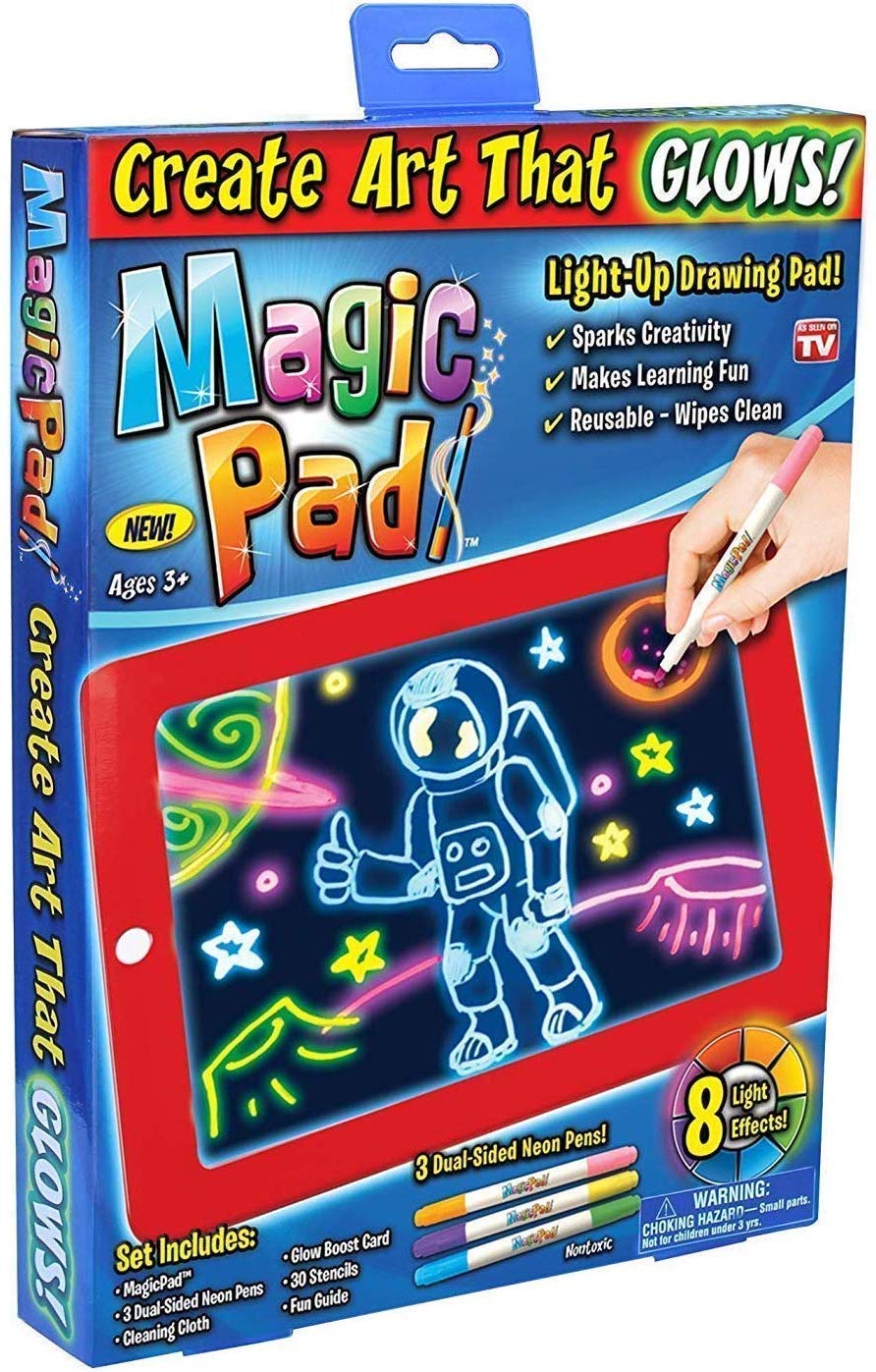 DBest Choice Magic Sketch Drawing Pad Light Up LED Glow Board Draw Sketch Tablet Create Doodle Art Write Learning Tablet Includes 3 Dual Side Markets, 30 Stencils and 8 Colorful Effects for Kids Home (B09GM71TQ9) Amazon Price History, Amazon Price Tracker