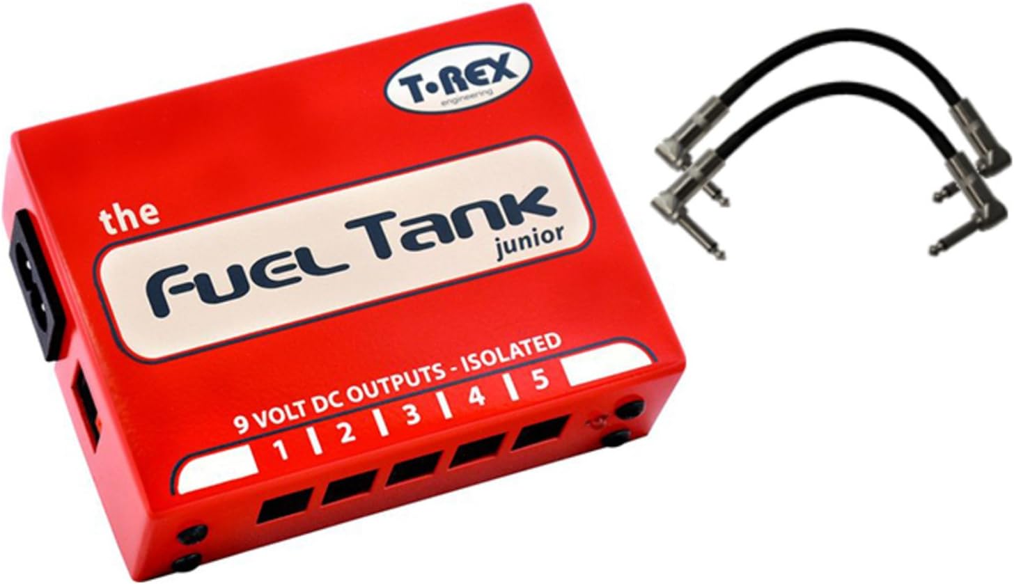 T-Rex Fuel Tank Junior v2 (Fueltank Jr Pedal Power) w/2 Free 6" Patch Cables