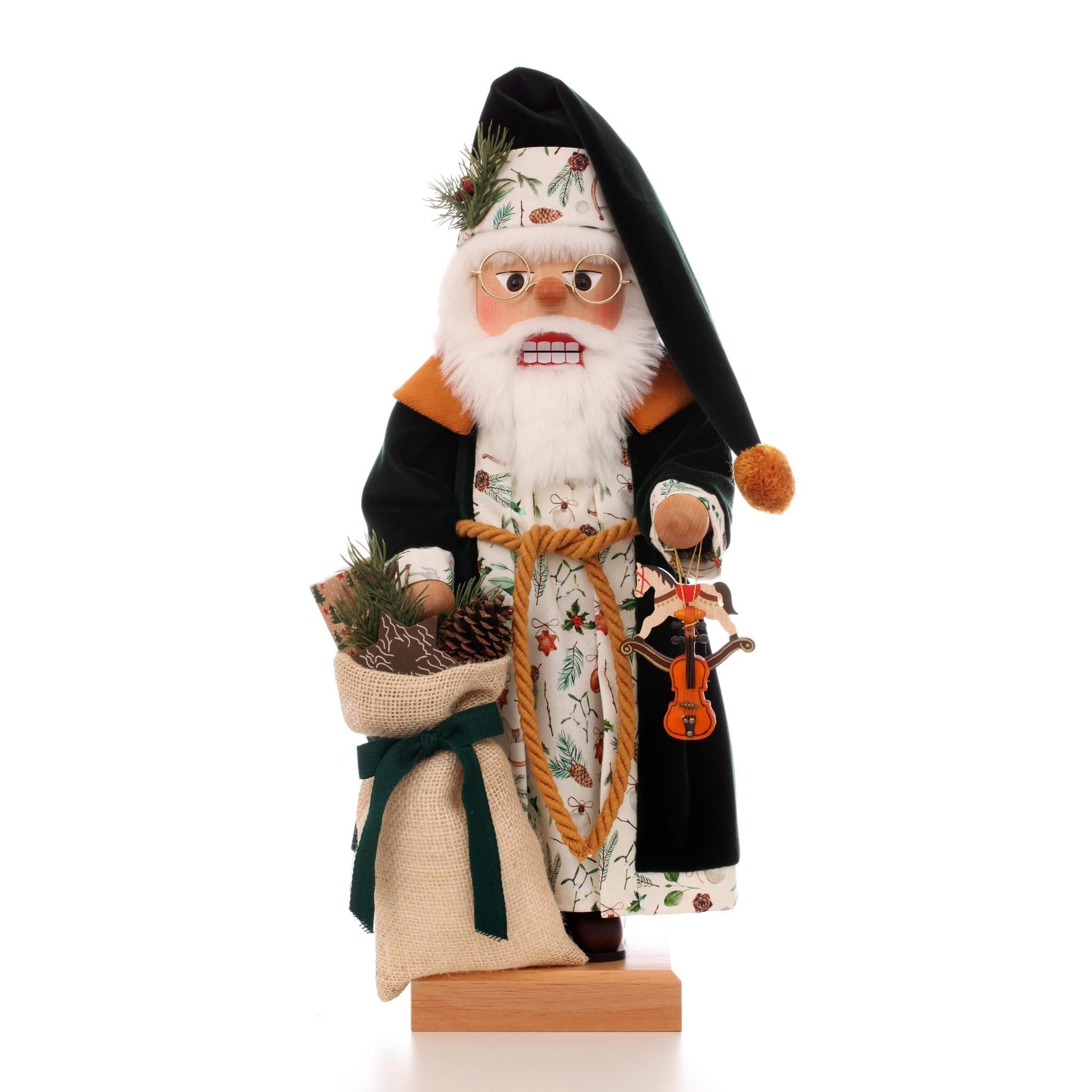 Casse-Noisette Christian Ulbricht en robe verte de 49 cm figurine en bois artisanat de Saxe