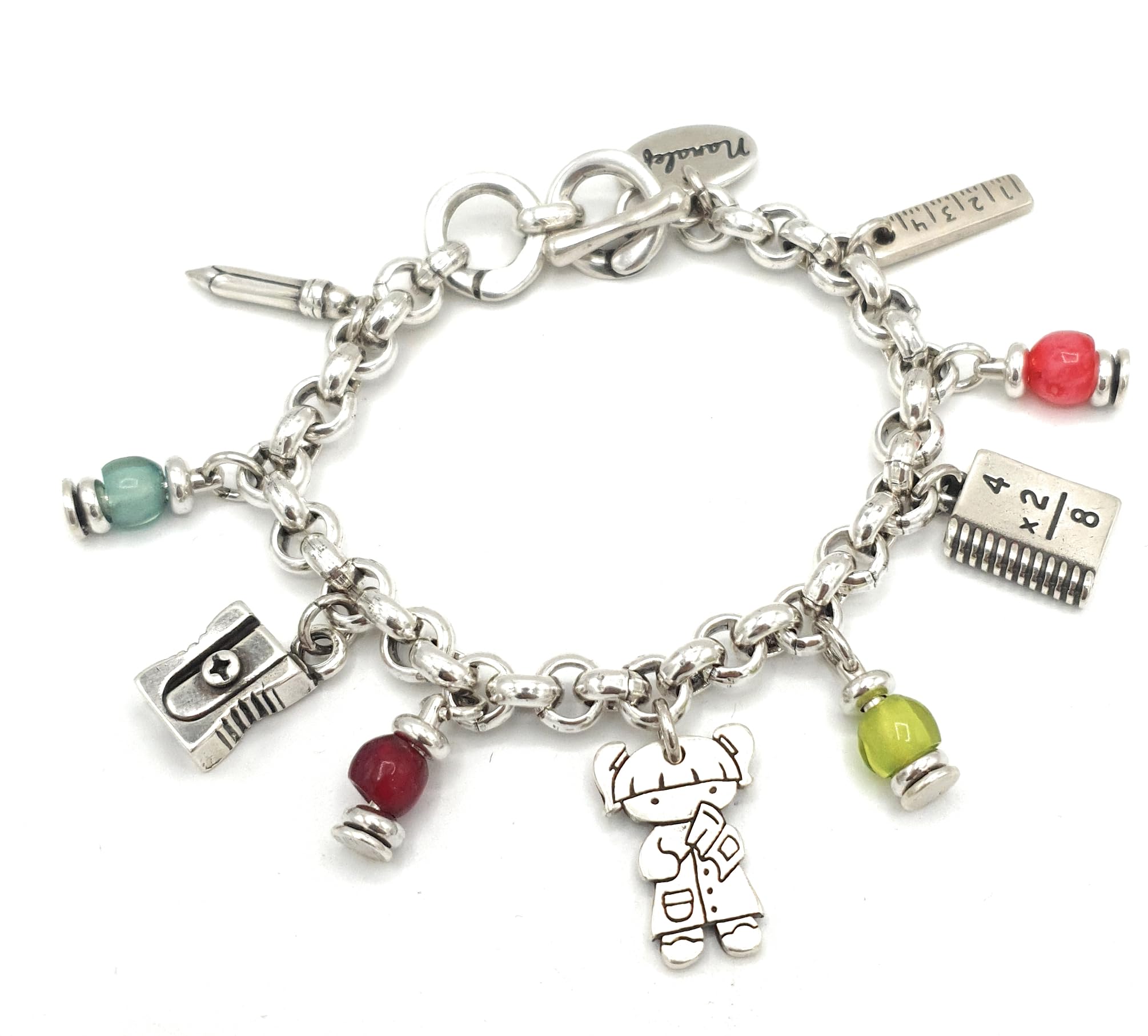 Pulsera profesora con resinas de colores regalo para profesores - regalo para maestros - regalo fin de curso - pulsera maestra