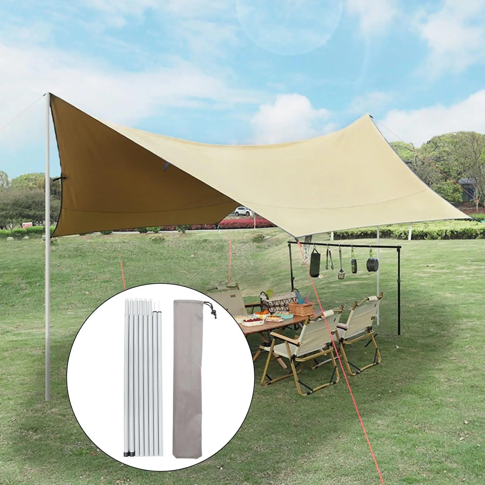 8 stück Zelt Stangen Strand Shelter Abnehmbare Pole for Plane Einstellbar