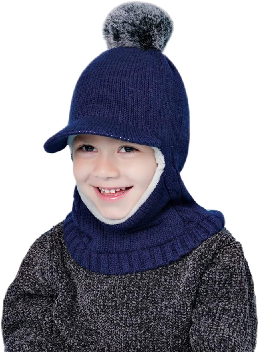 Baby Winter Hat Scarf Set, Unisex Infant Toddler Kids Hat Scarf