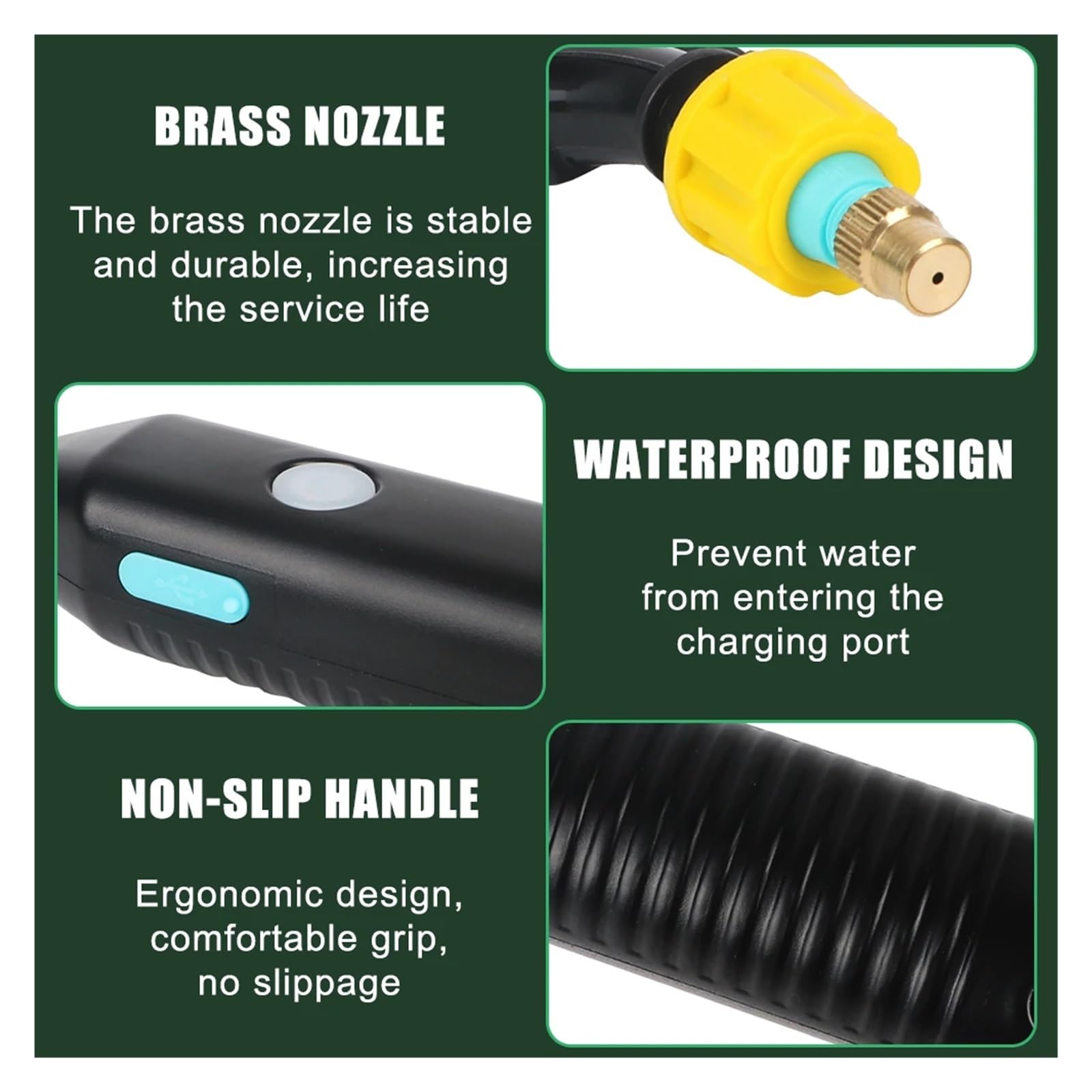 Spruzzatore elettrico, Annaffiatoio for bottiglie da 5 litri, spruzzatore elettrico automatico ricaricabile tramite USB con pistola a spruzzo, attrezzatura for piante giardino(5L Electric Blue)