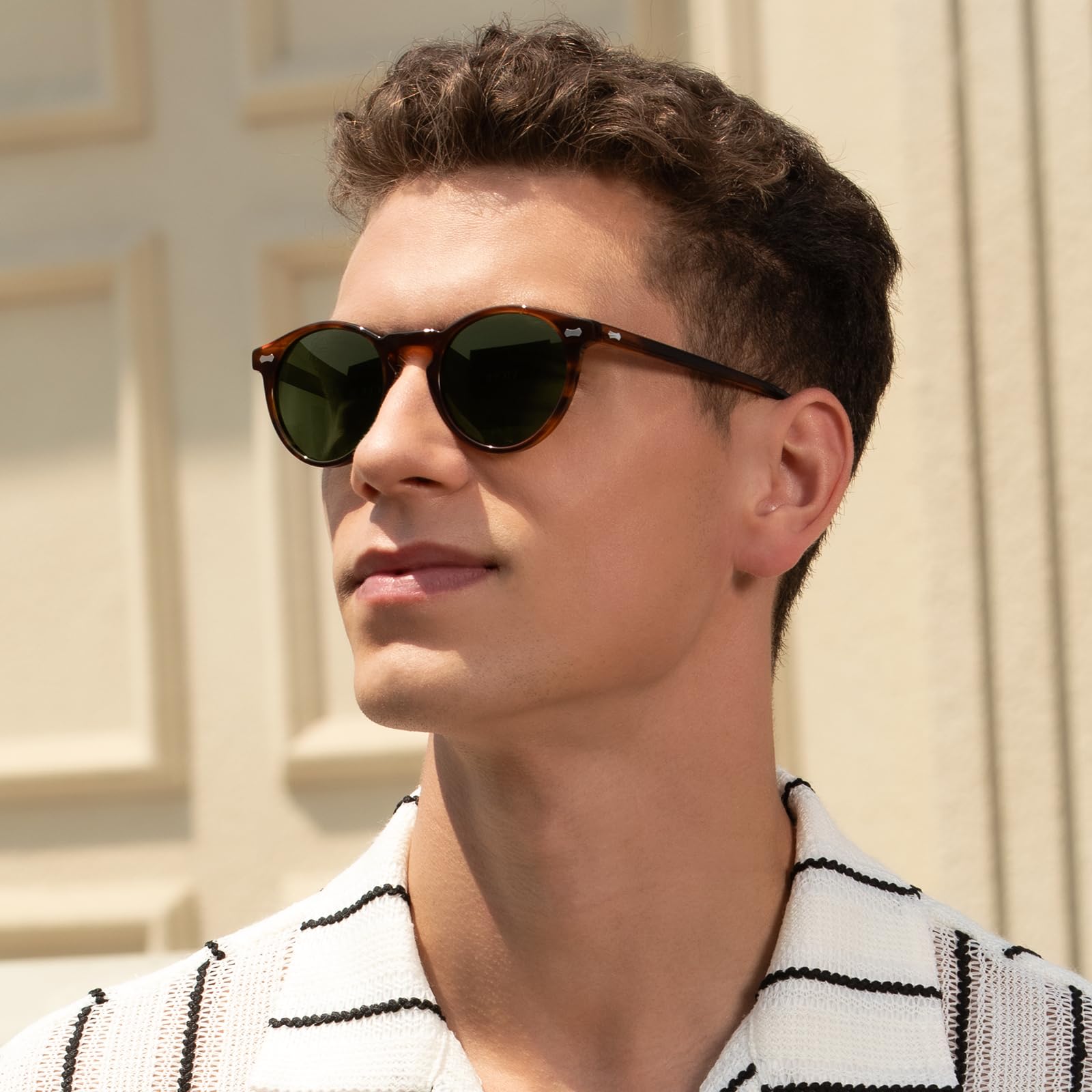 Carfia Retro Occhiali da Sole Uomo Polarizzati Occhiali Unisex per Uomo e Donna con Struttura in Acetato e Protezione UV400