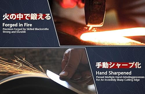 Miniatura 3 de DRGSKL Juego de cuchillos de chef serbio, juego de cuchillos de carnicero forjados a mano con bolsa para cuchillos, juego de cuchillos de cocina de