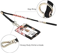 Vista 3 de Portatarjetas de identificación con cordón vertical: Soporte para tarjeta de identificación con nombre floral y cordón para tarjetas