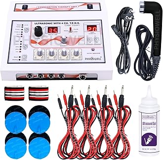 PHYSIOTRACK Whole_Body Physiotherapy Machine US Tens Electrotherapy Combo for All Pain Relief Device Physiotherapy Equipment Massager with 1 Year Warranty, Off White (US+4Ch Tesn)