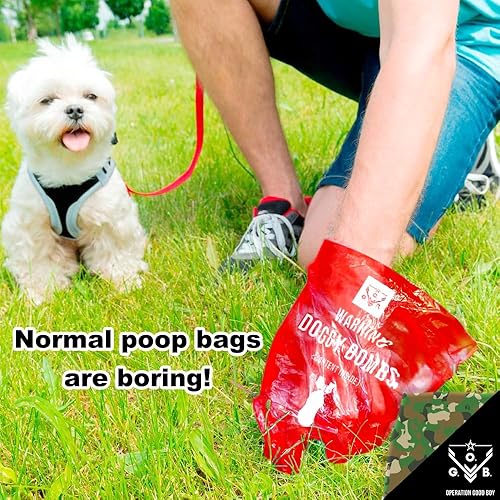 Miniatura 3 de Operation Good Boy Bolsas para excrementos de perritos, bolsas para excrementos de mascotas con temática militar para cachorros y perros, 180