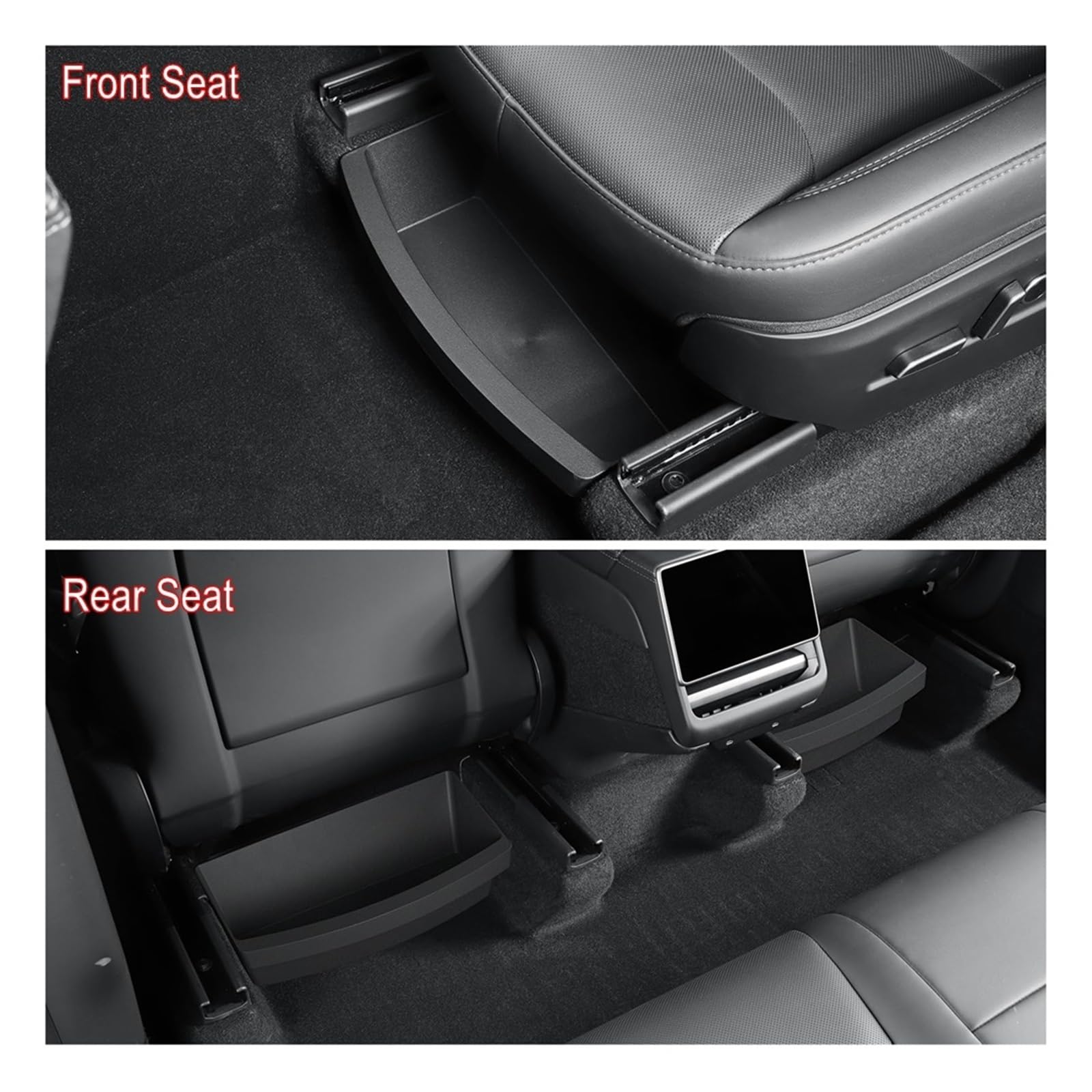 Organizador for coche, bandeja con cajón bajo el asiento, accesorio(2pcs)
