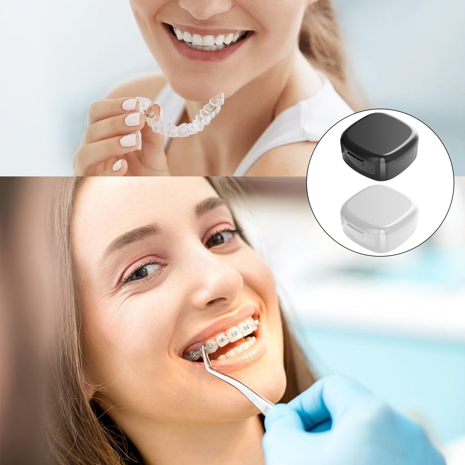 2 Pcs Etui Pour Appareil Dentaire Boîte De Rangement Pour Appareil Dentaire Avec Panier Portable Boite Appareil Dentaire Boîte Orthodontique Pour Appareil Dentaire Pour Ranger Les Prothèses Dentaires