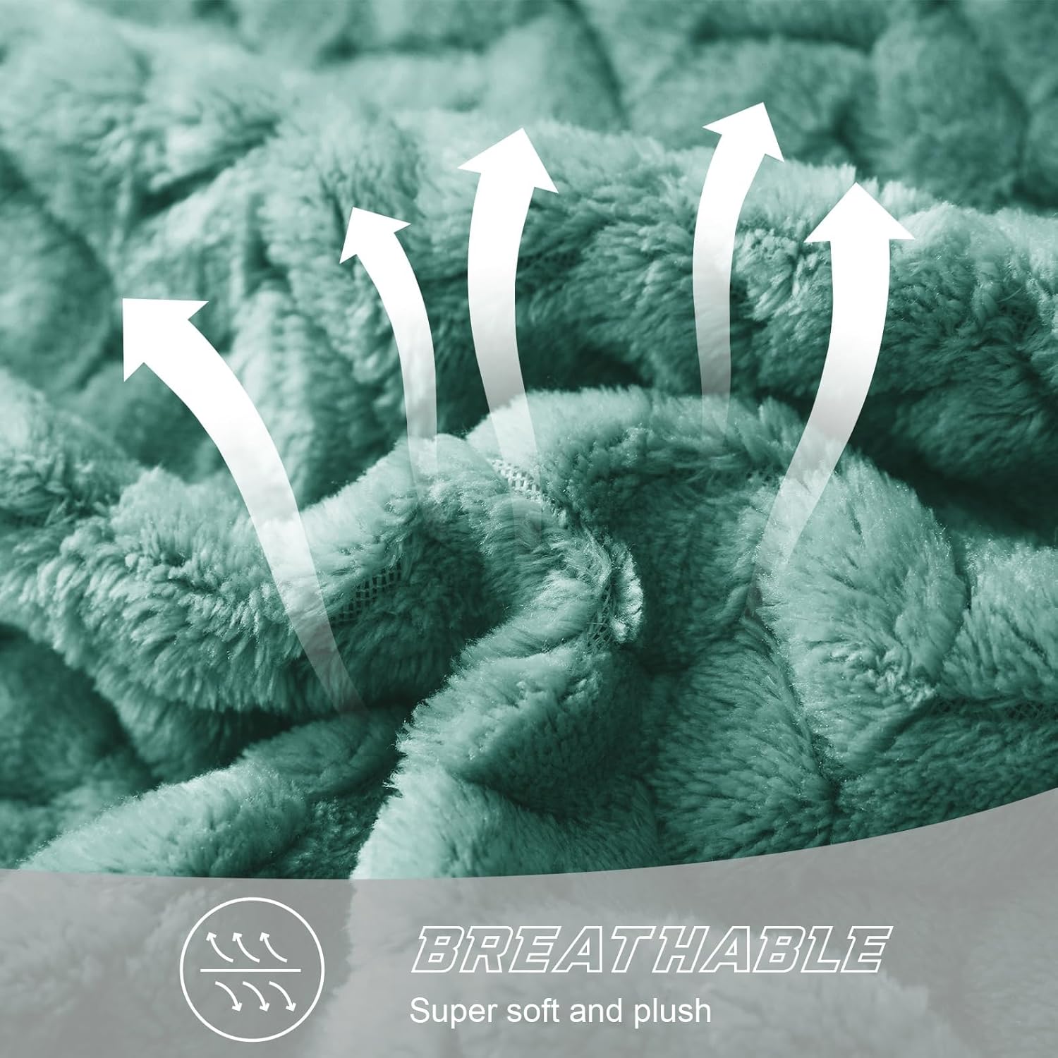 Exclusivo Mezcla Fleece Throw Blanket for Couch and Bed, 50x70 Inches Soft Cozy Jacquard Flannel Blankets, Lightweight Fuzzy Plush Warm Throws for Women, Celadon - Image 3