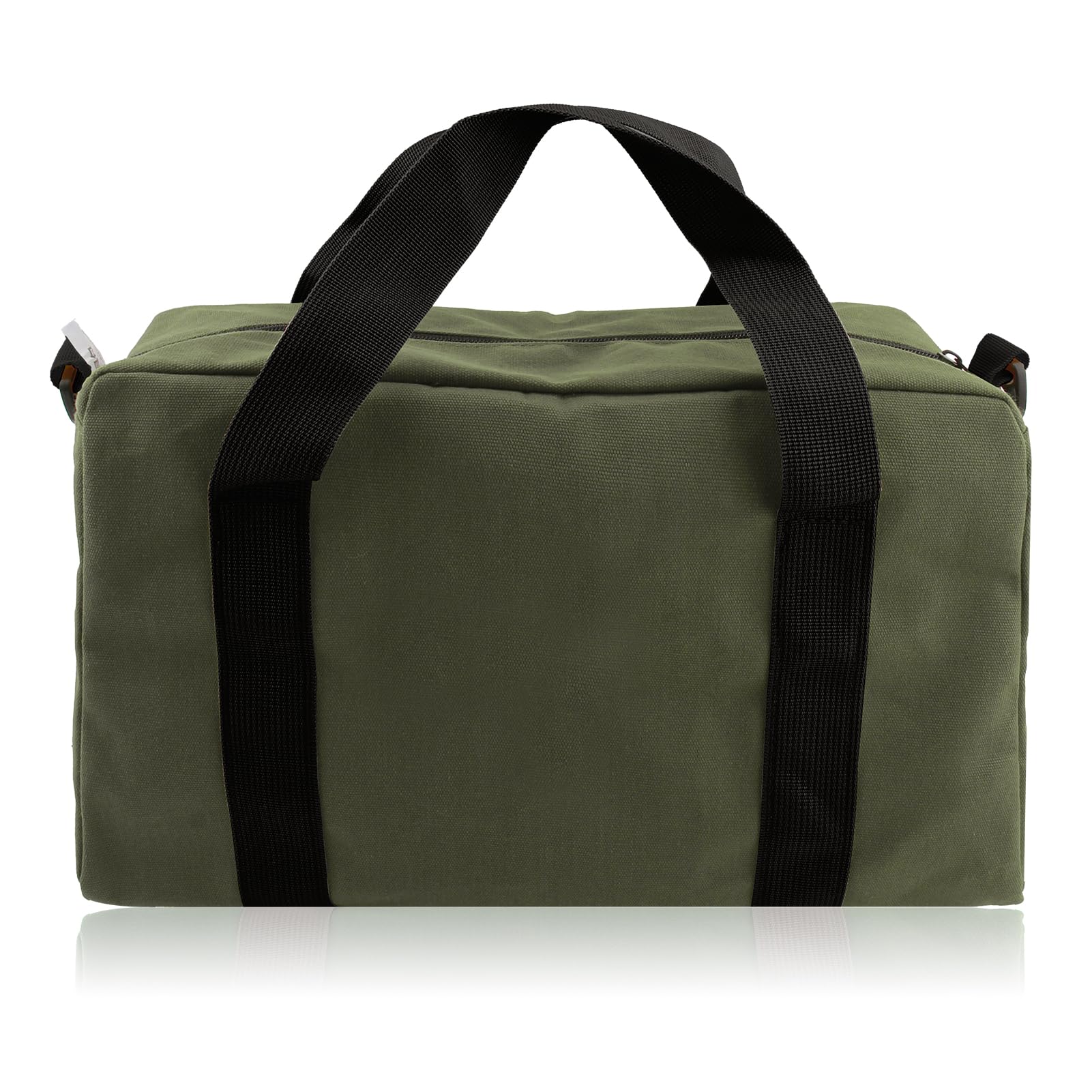 Small Tool Bag,Close Top Wide Mouth Tool Organizer Bag,Large Capacity Tool Bags for Men,Canvas Tool Storage Bag for Storage Handbag for Screwdrivers,Wrench,Pliers Hand Tools (Army Green, 12 Inch)