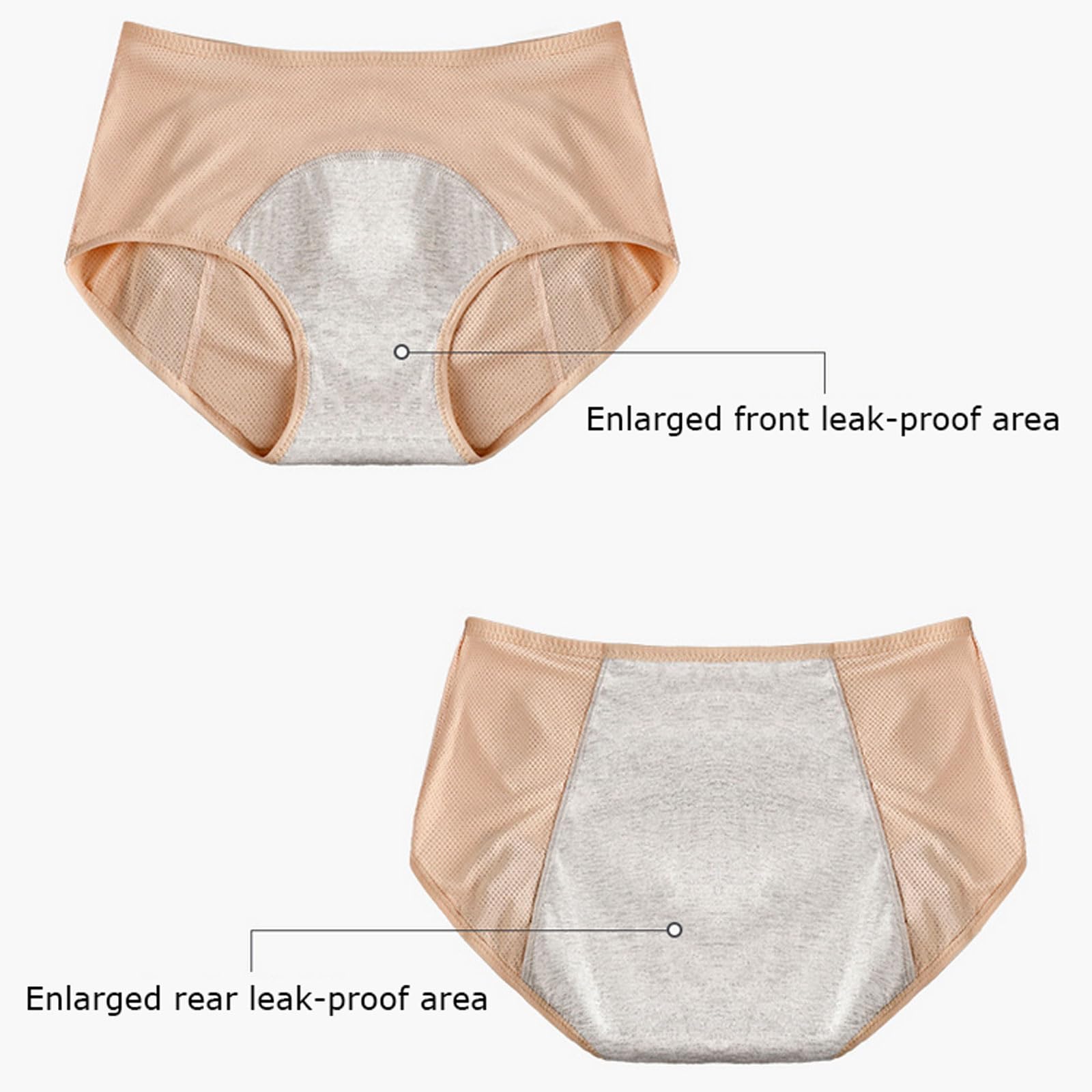 REUset Incontinentieslips voor dames, 3 stuks, anti-urineonderbroek, dames, wasbaar, ademend, wasbaar, waterdicht, incontinentieslipje voor dames, wasbaar, C, 3XL