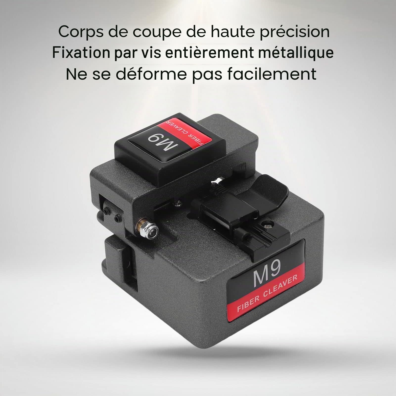 Couperet de Fibre Optique, 3 en 1 Machine de Découpe de Fibre Optique de Haute Précision Outil de Décapage de Câble Optique avec 16 Points de Clivage
