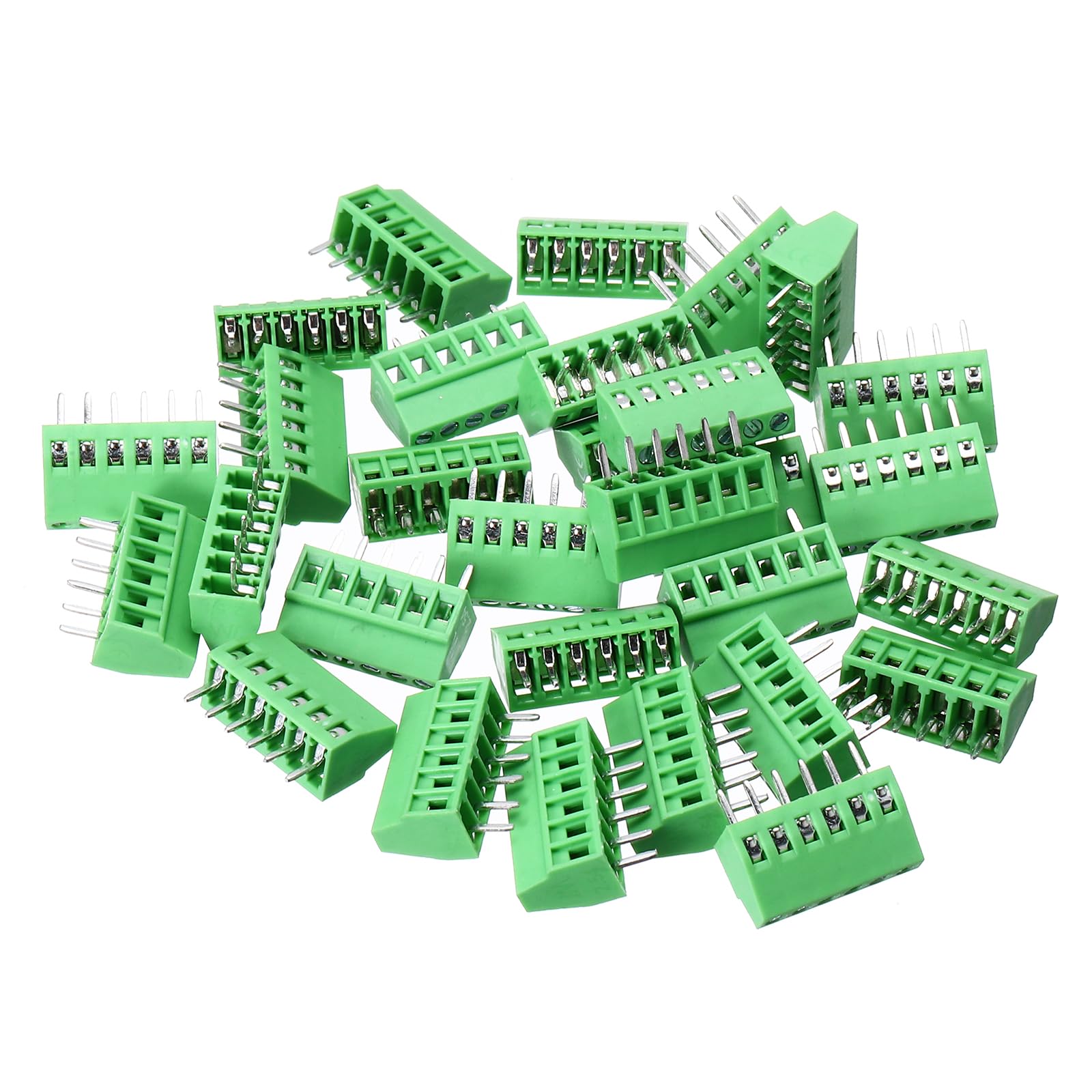 Conectores de bloque de terminales de tornillo para evitar fallos en PCB de 6 pines, 30 piezas 7