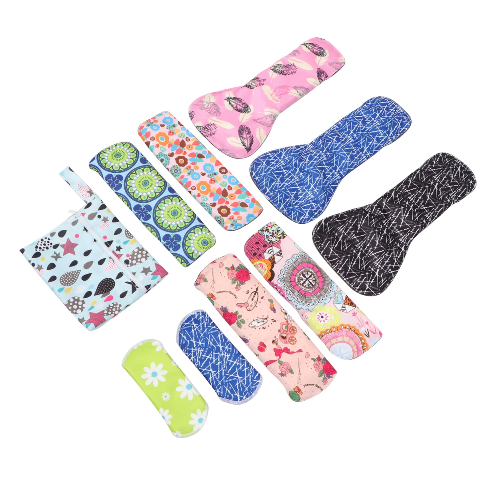 Beaupretty Lot De 10 Serviettes Hygiéniques Lavables En Charbon De Bois Anti-fuites Et Anti-odeurs Confortables