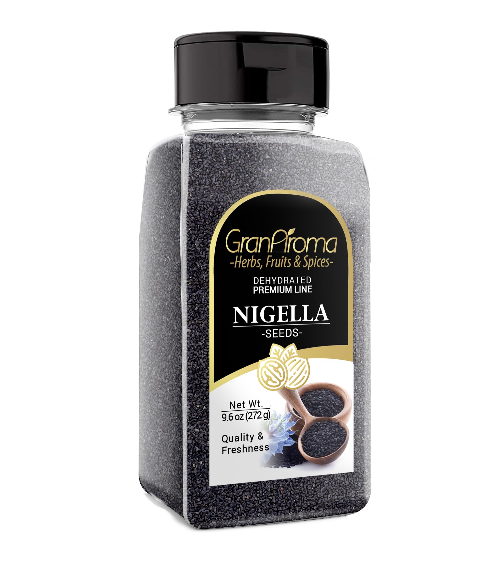 GranAroma Nigella Seeds, 9.6 oz, Whole, Nutty Flavor, Cooking Spice