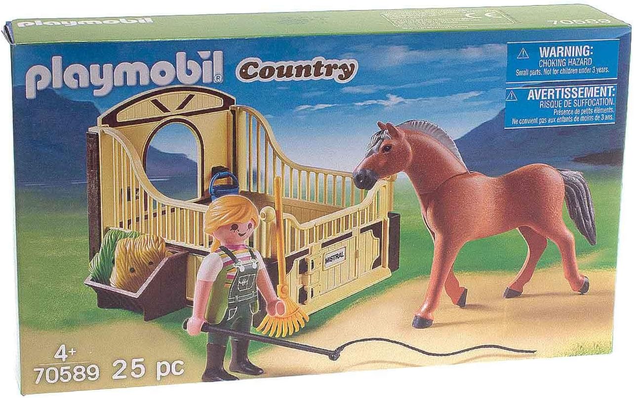 PLAYMOBIL Playmobild Country 70589 Horse Stable with Figure and Accessories 25 Pieces