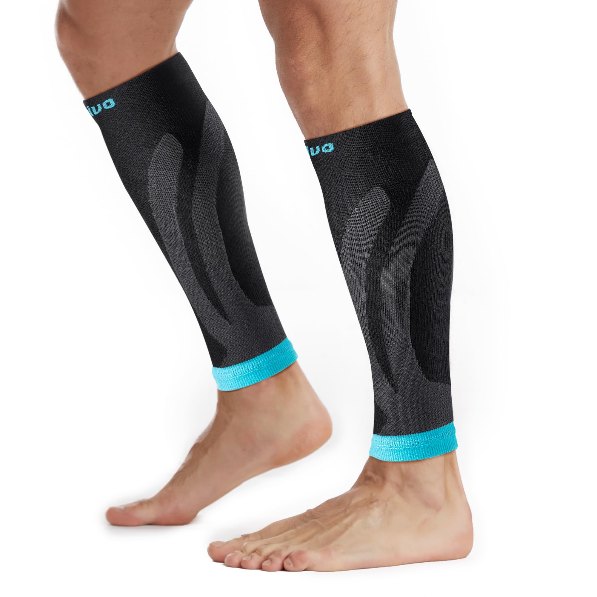 CAMBIVO 2 Paar Wadenbandage, Kompressionsstrümpfe Damen Herren, Stützstrümpfe, Compression Socks, Kompressionssocken, Waden Kompression,Waden Beinlinge für Sport, Laufen, Schwellung, Erholung