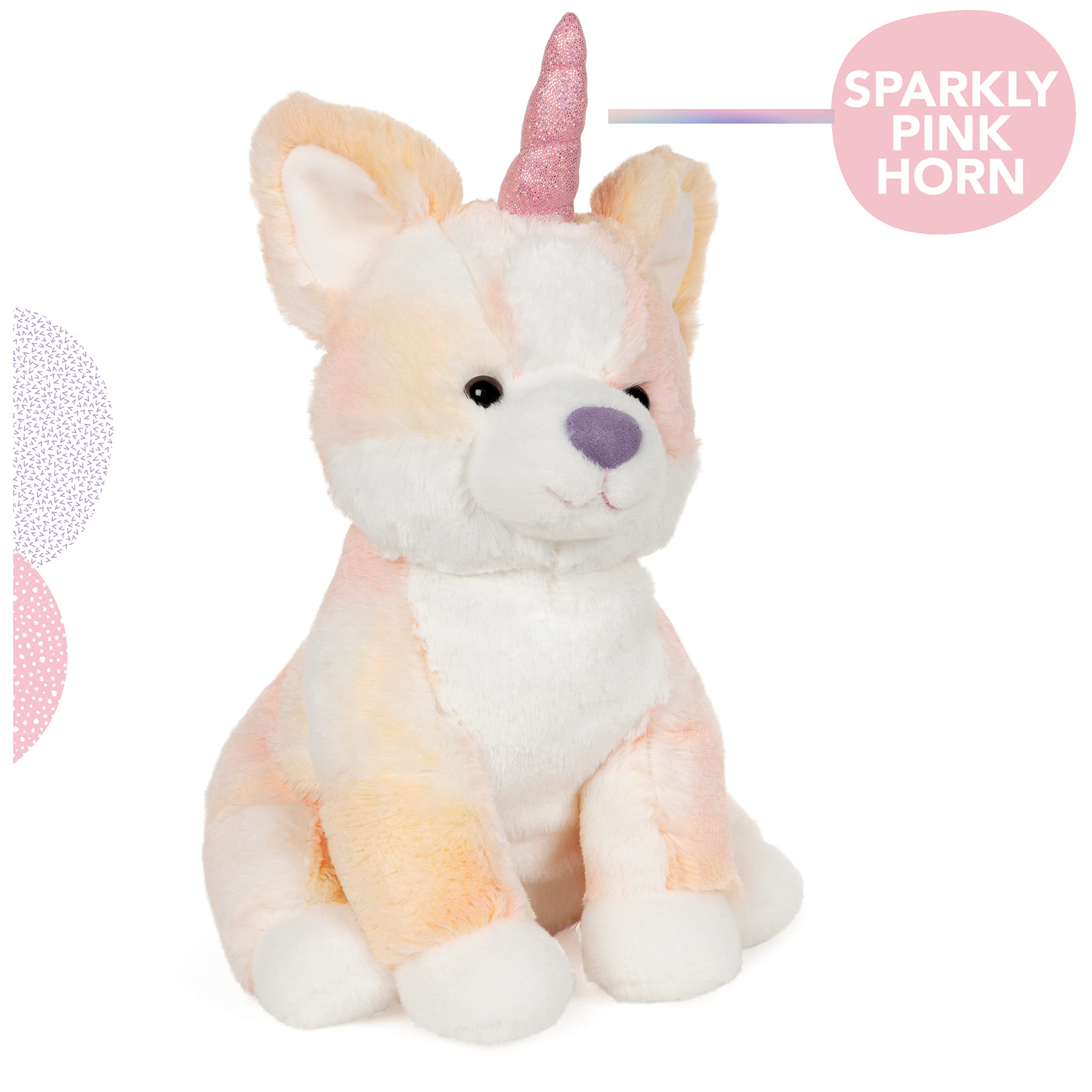GUND Glamour Corgicorn Plüsch-Einhorn-Corgi-Hund, 22,9 cm, Mehrfarbig