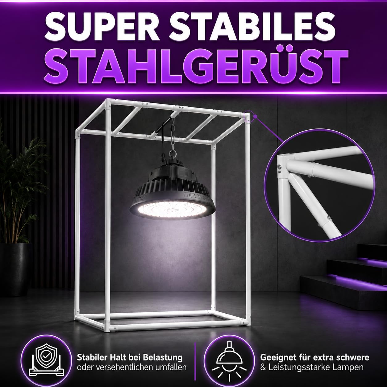 Growzelt/Grow-Gewächshaus-Box 80x80x160 | Stabiles Stahlgerüst, Hoher Reflexionsgrad, Feste Lichtdichte Aussenhülle, inkl. Fenster, Toolbag, Wasserschutzwanne | Zimmergewächshaus