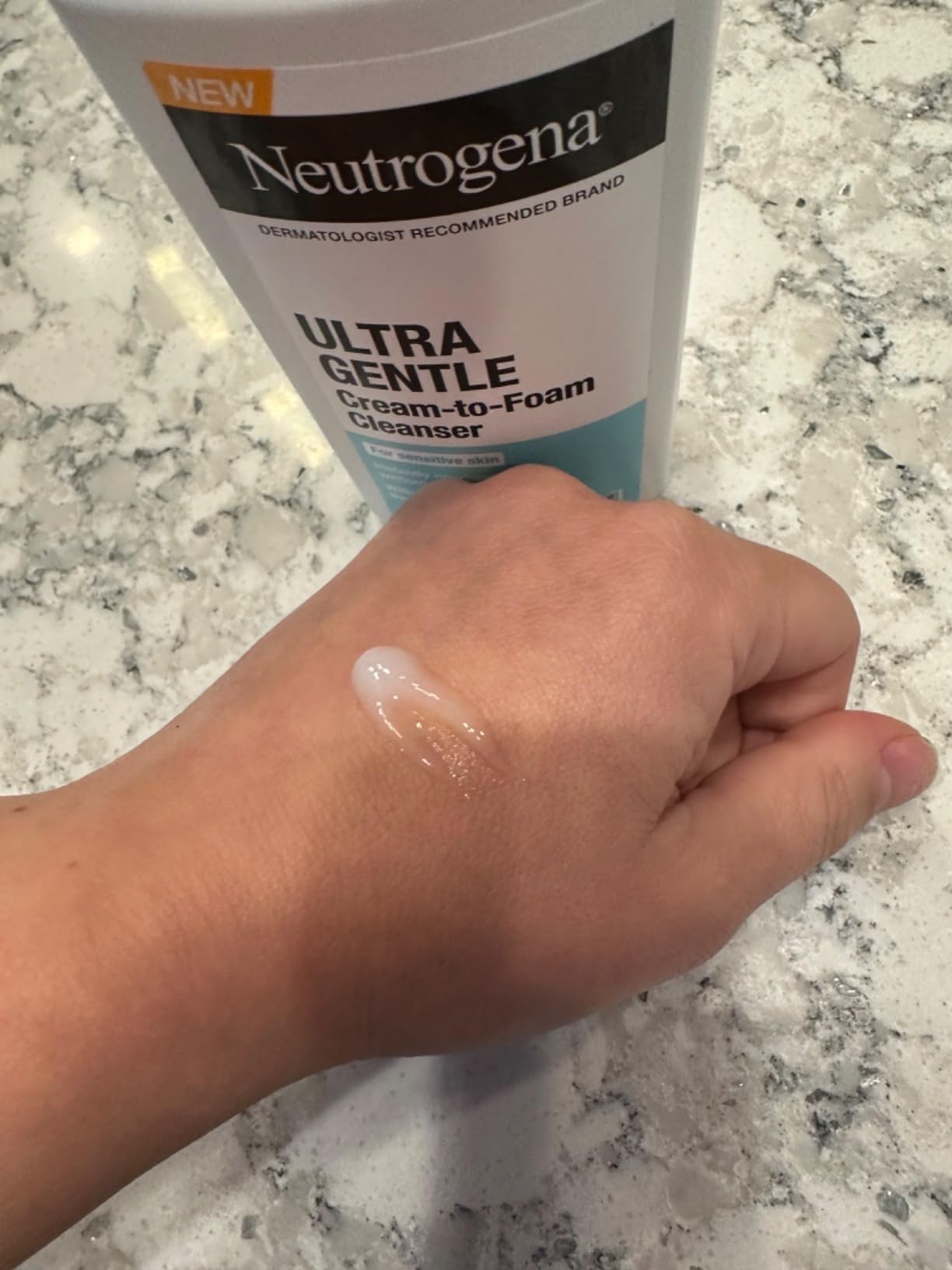 Kenvue Neutrogena Ultra Gentle Cream-to-Foam Daily Facial Cleanser, Transforms from a Creamy Cleanser to a Foaming Face Wash, Gently Cleanses Sensitive Skin, Fragrance-Free, Hypoallergenic, 8.5 oz