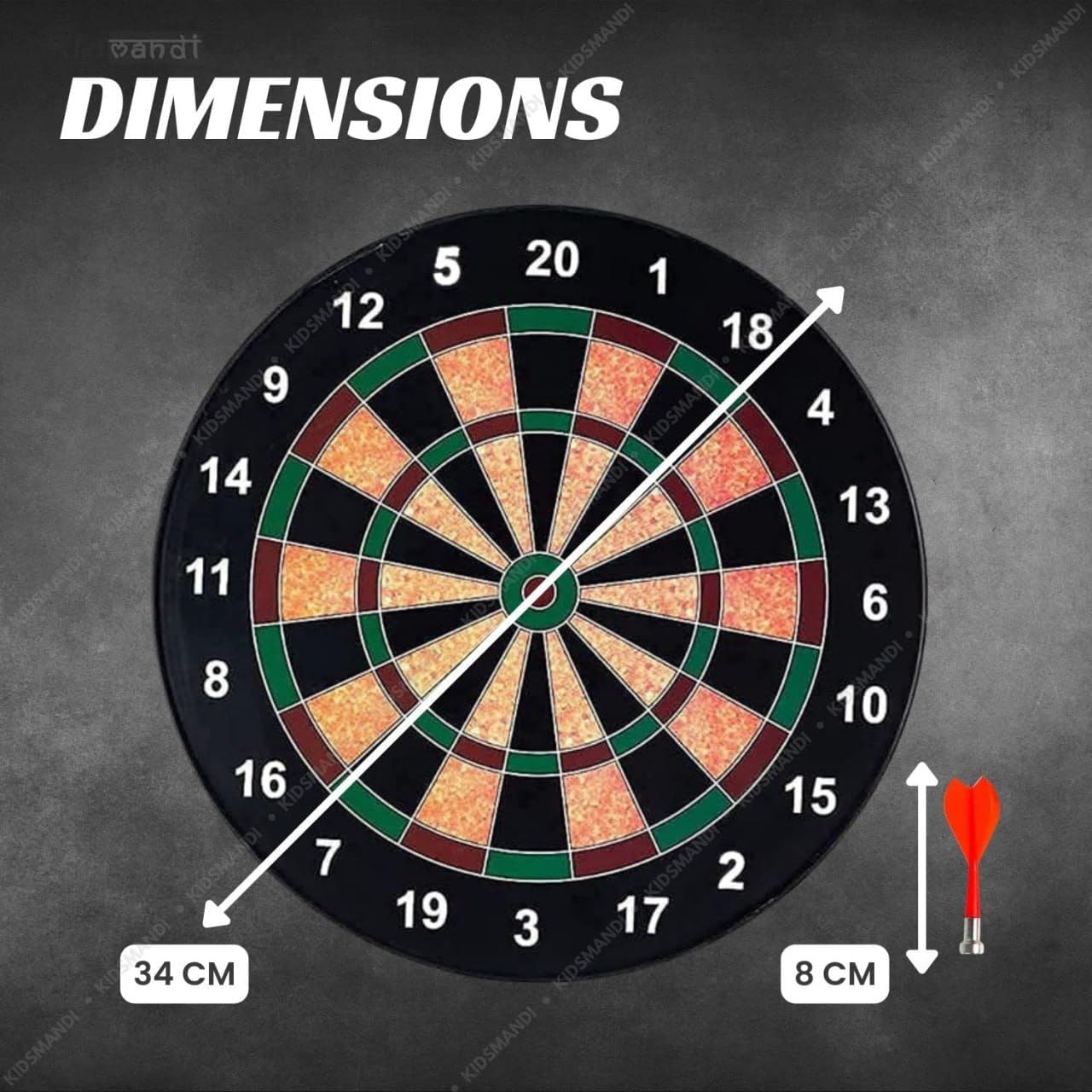 AK'S Venture Magnetic Dart Board Game for Kids & Adults | 13 Inch Safe Dartboard Set with 6 Strong Magnetic Darts | Indoor Outdoor Wall Game Toy for Boys Girls 5+ | Family Party Gift 1