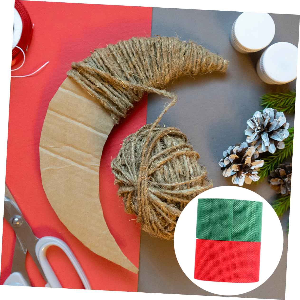 NUOBESTY 4rollen Weihnachtsband Aus Leinenimitat Für Dekoration Und -projekte Für Hochzeiten Und Festlichkeiten