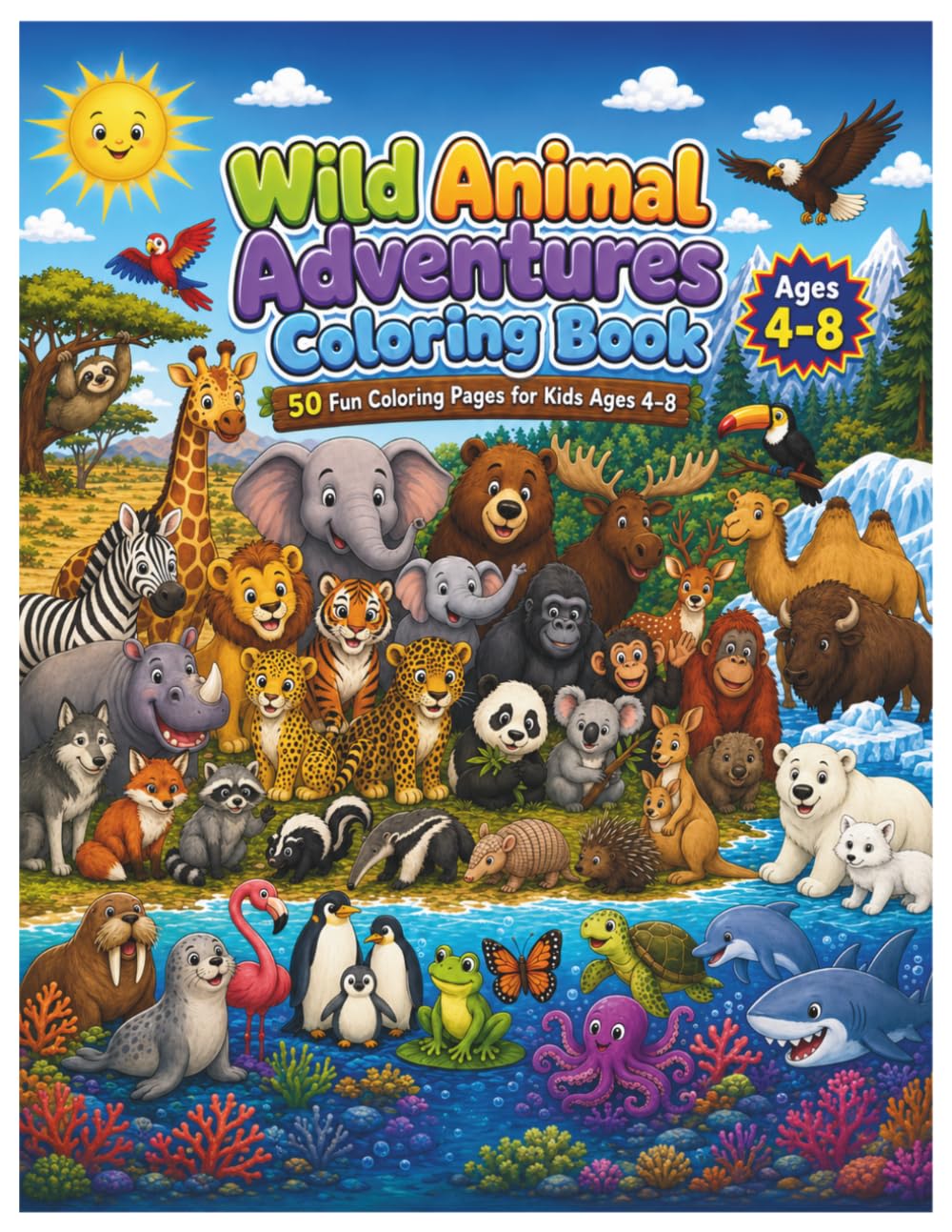Wild Animal Adventures Coloring Book