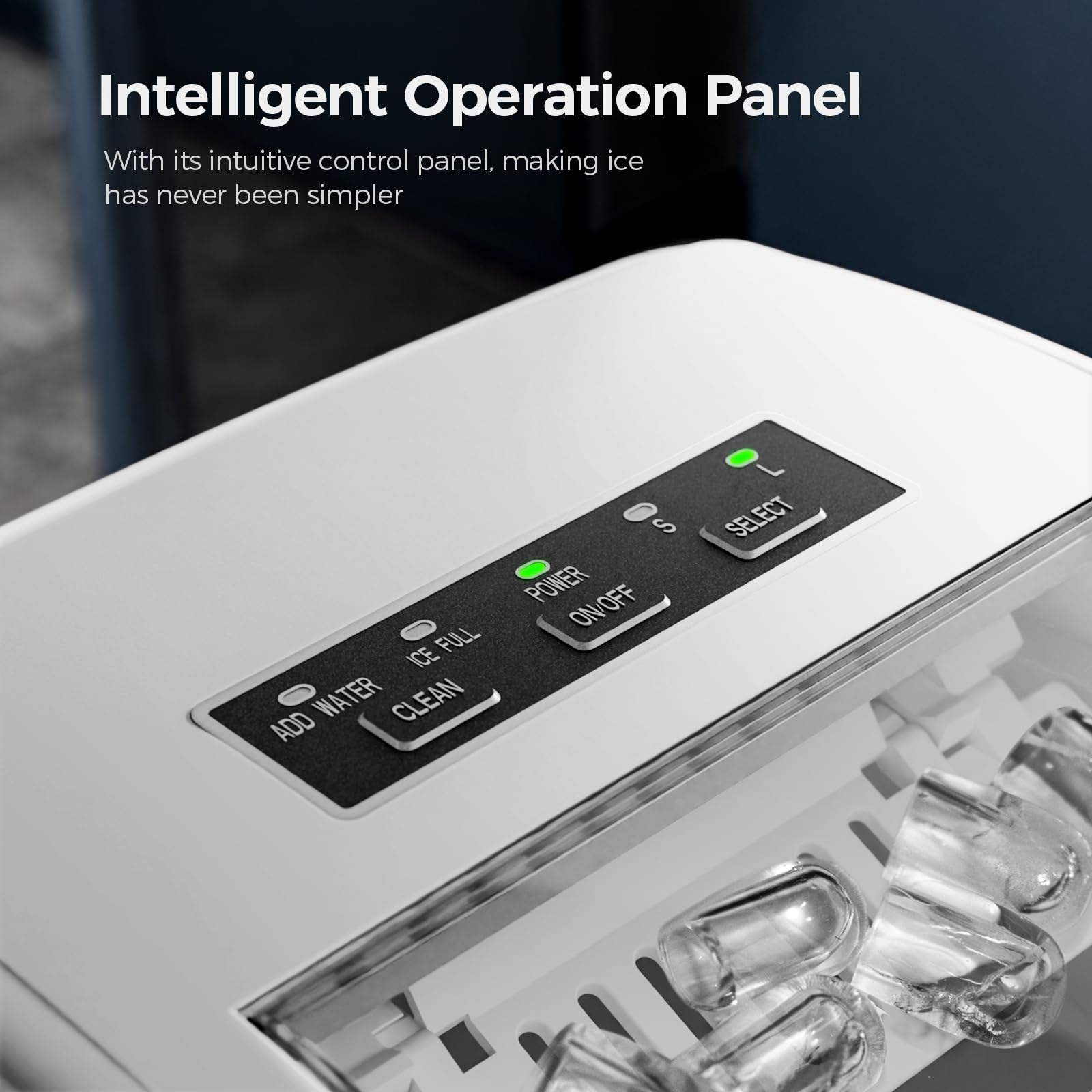 Electactic Ice Makers Countertop,26Lbs/24H,9 Cubes in 6 Mins,Portable Ice Maker Machine with Self-Cleaning,2 Sizes of Bullet Ice,Perfect for Home Kitchen(White) on Fridge.com
