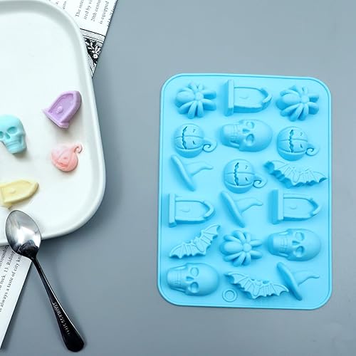 Miniatura 5 de Paquete de 2 moldes de silicona de Halloween para chocolate, molde de silicona para barra de chocolate, molde para pastel para barras de pistacho