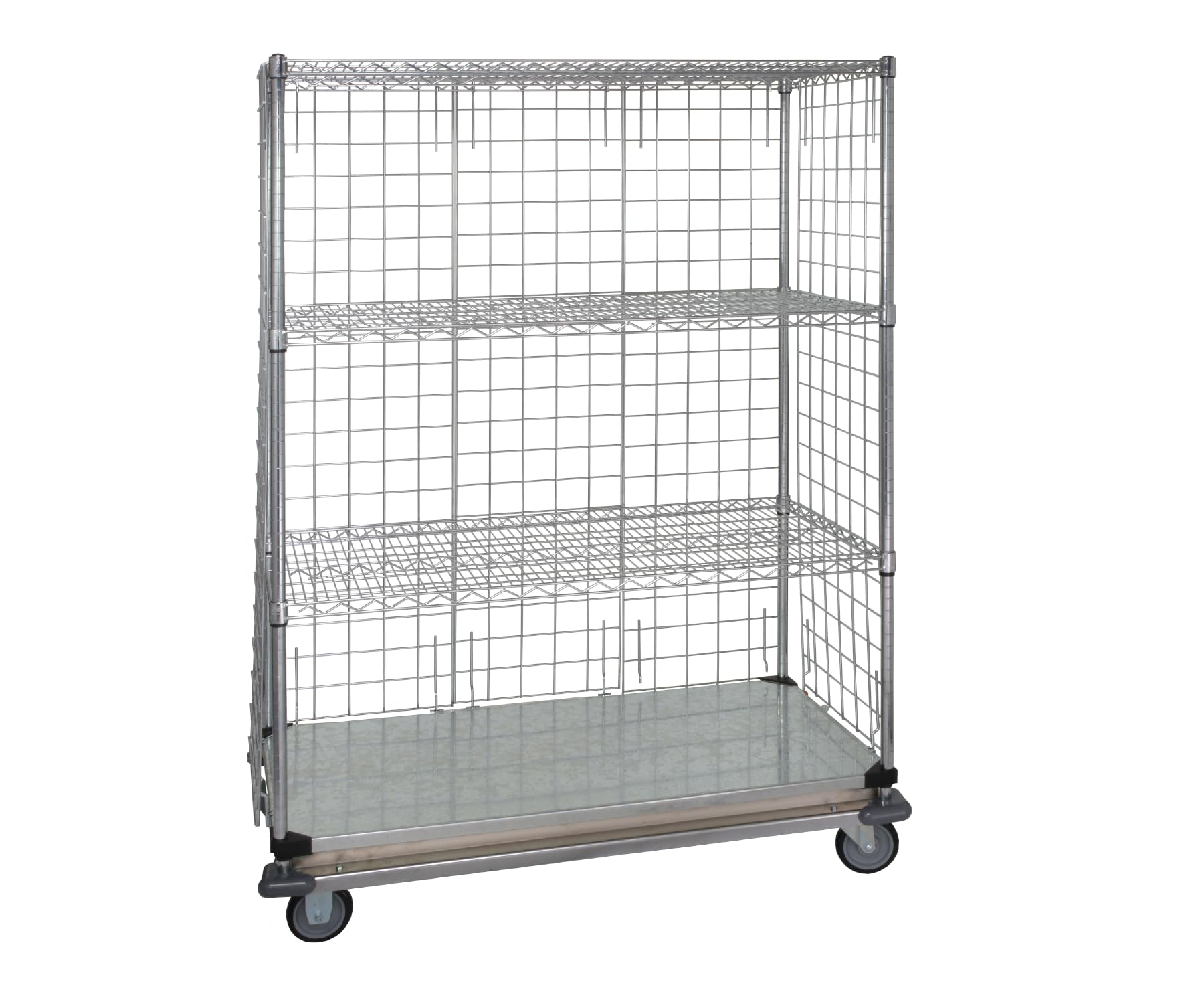 Quantum M2436-69SEC-2 Security Unit Mobile With Dolly Base Kit Commercial Warehouse Factory | (2) Rigid (2) Swivel Casters with Brakes | 36