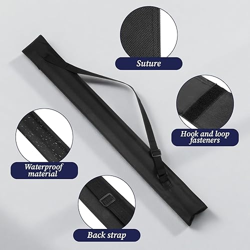 Miniatura 4 de Bolsa de palo de piscina para 1 bolsa de transporte de almacenamiento de billar negra, bolsillo con cremallera con hombro para hombres y mujeres (32