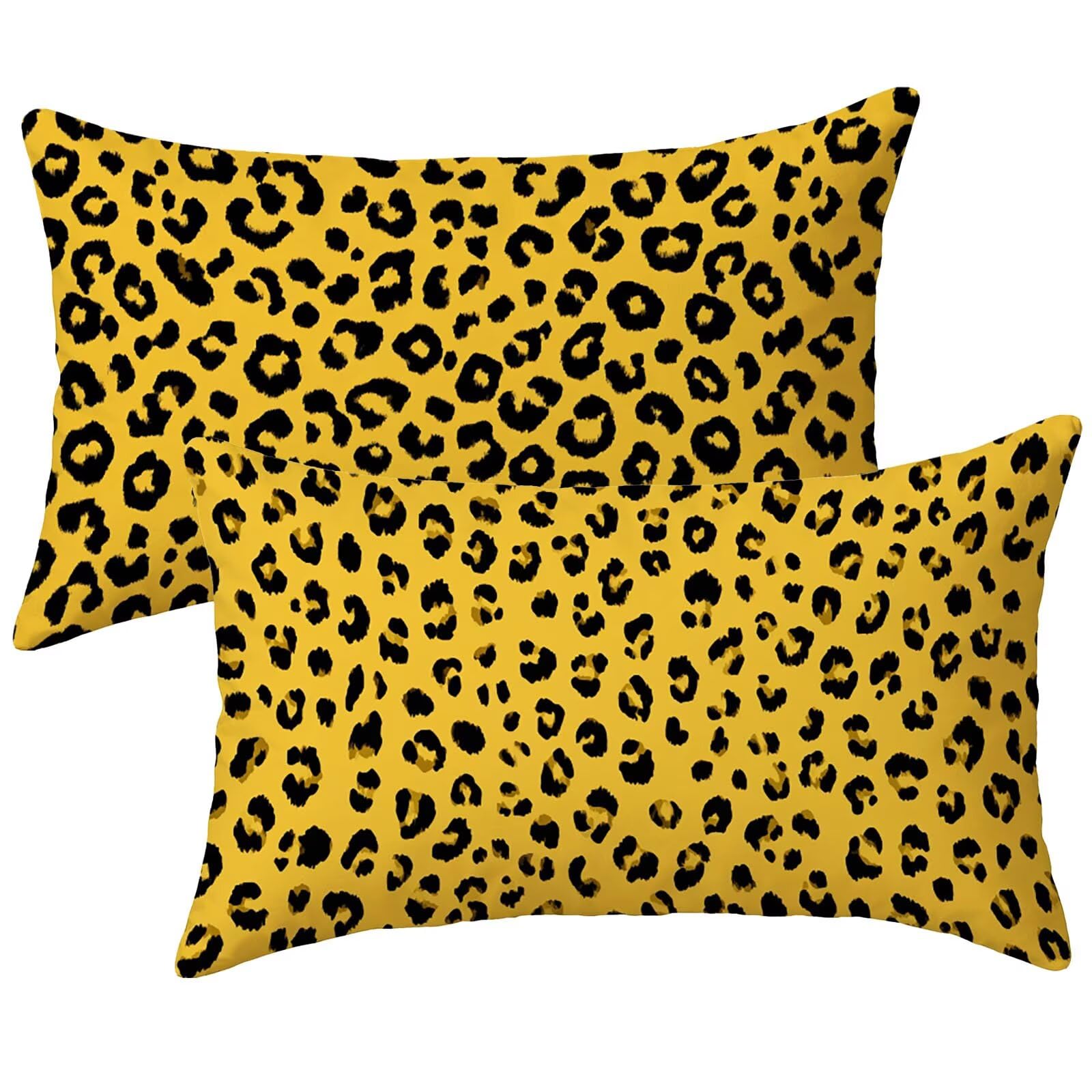 Taie oreiller 40x80 en velours jaune de qualité supérieure lot de 2