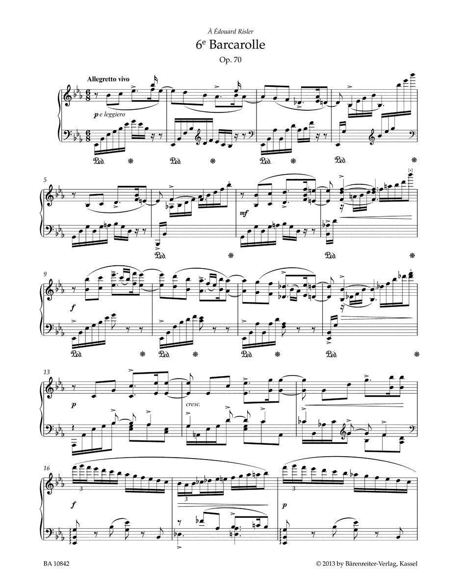 Barcarolles. Spielpartitur, Sammelband, Urtextausgabe